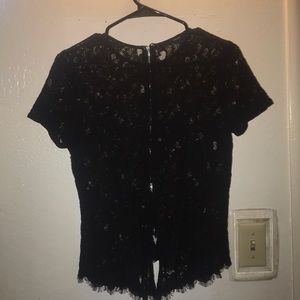 Black Lace Peplum Top